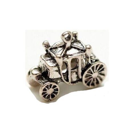 Zawieszka metalowa Charms ScrapBerry's Kareta Srebro, 18mm